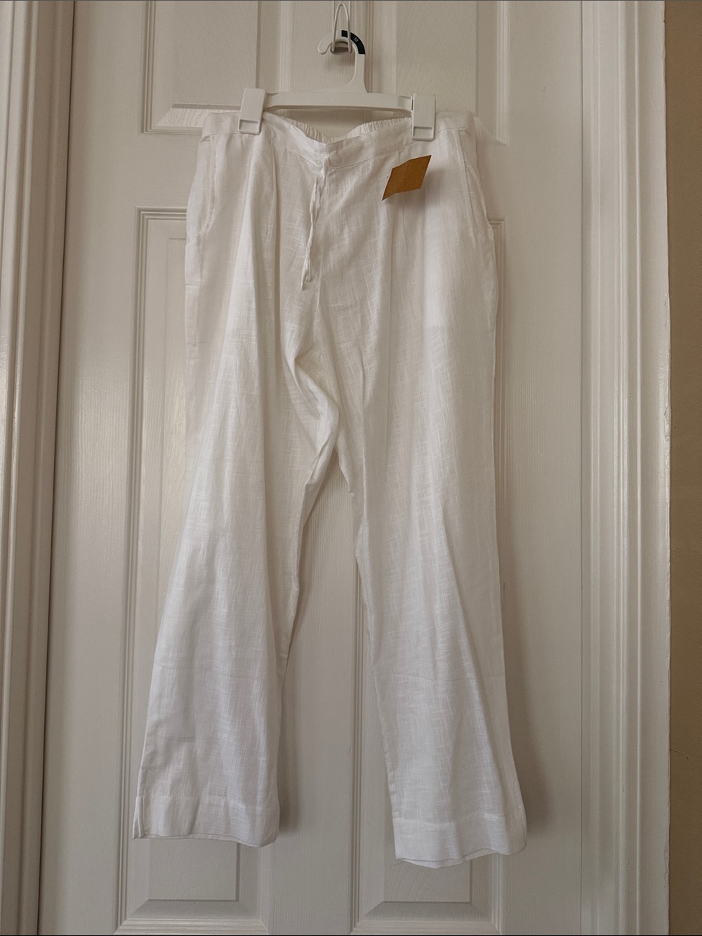 Women's Straight Leg Linen Pants - White